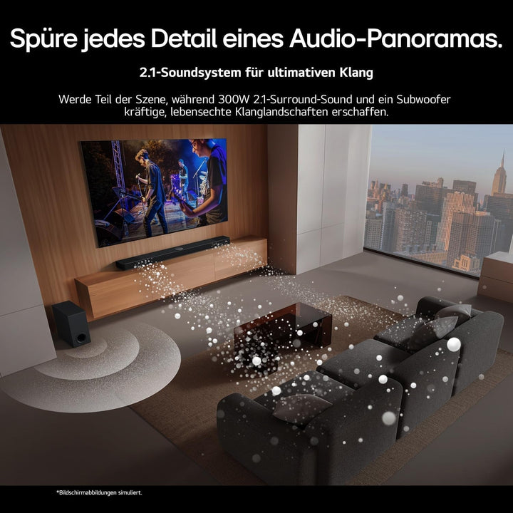 LG DS40T 2.1 Soundbar (300W) Mit Kabellosem Subwoofer (ARC, HDMI, Optisch, Bluetooth) [2024], Schwarz