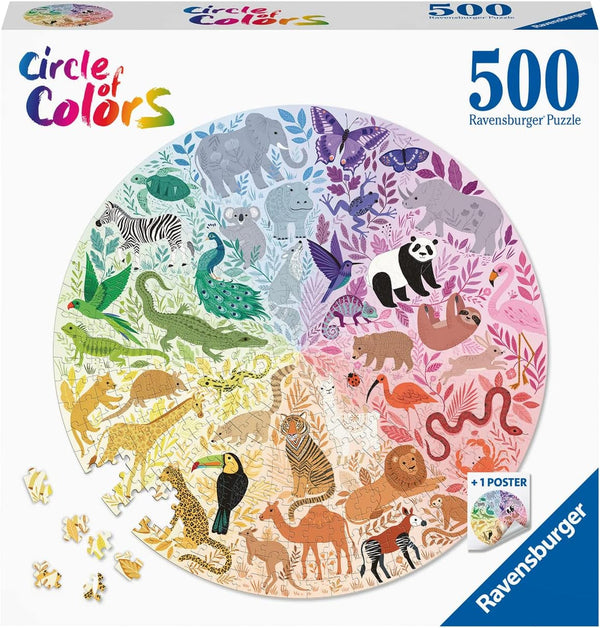 Ravensburger Puzzle 17172 Cercul de culori -Animale 500 piese