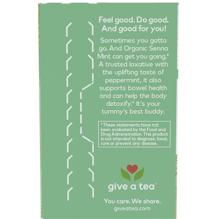 , Give a Tea™ Organic Senna Mint Tea, Detoxing, Caffeine-Free, 24-Count Tea USA Naty Shop