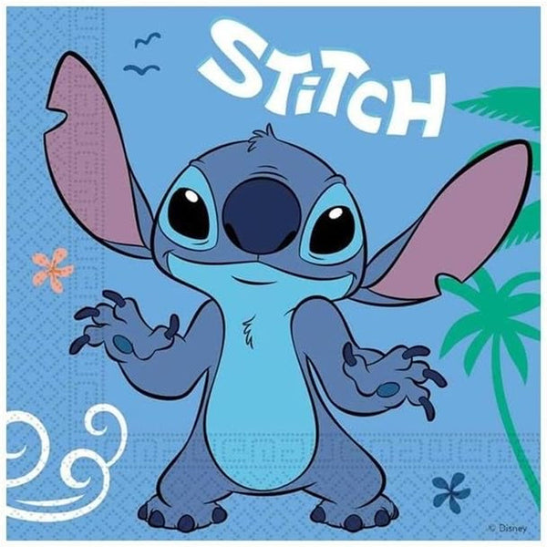 , 5072; 20 șervețele de hârtie, Ideal pentru petreceri și zile de naștere, Licență Stitch, Dimensiuni: 33 X 33 Cm, Pachet de 20 șervețele Stitch