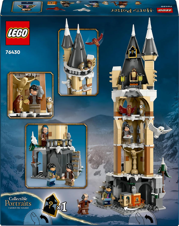 LEGO Harry Potter Owlery la Castelul Hogwarts, set de aventură cu animale de jucărie și 3 mini figurine, jucărie pentru film pentru copii, cadou pentru fete, băieți și toți fanii de la 8 ani 76430
