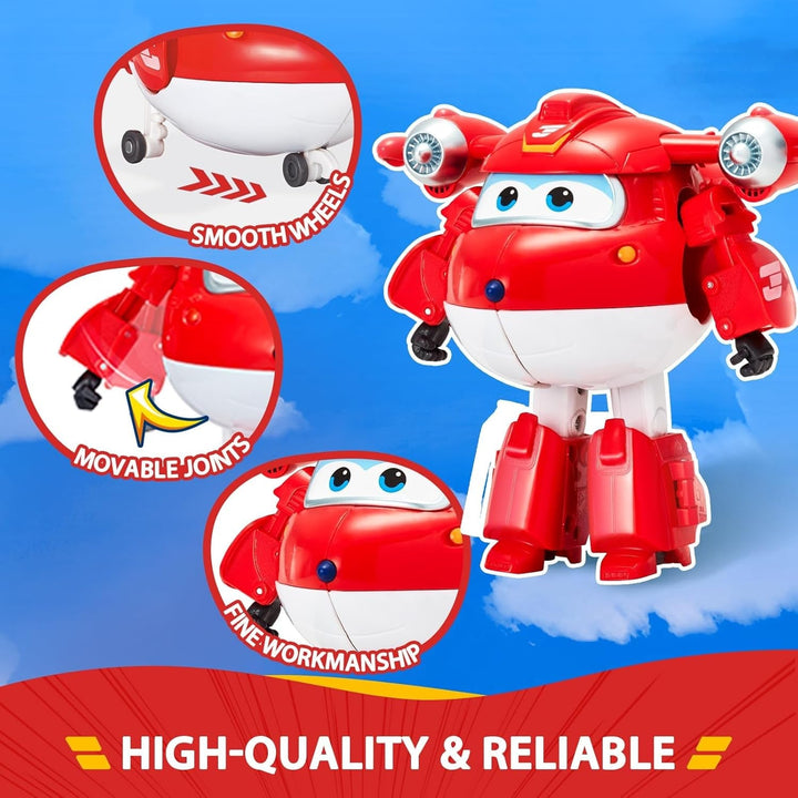 Auldey EU740283 Super Wings Transformer Figura JETT Supercharge 12 Cm, Colorat