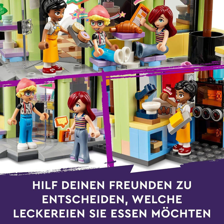 LEGO Friends Heartlake City Café, jucărie pentru copii, brutărie de jucărie, idee de cadou pentru fete și băieți cu vârsta peste 6 ani, set cu 3 figurine de joacă și figurină de câine 42618