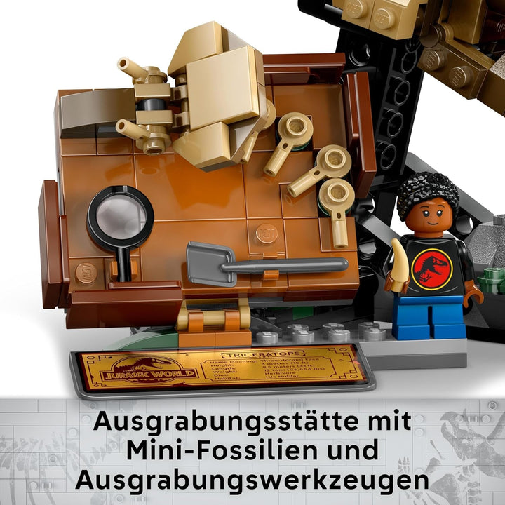 LEGO Jurassic World Dinosaur Fossils: Triceratops Skull Model, jucărie dinozaur pentru băieți și fete de la 9 ani, cadou pentru copii și fani Jurassic World 76969