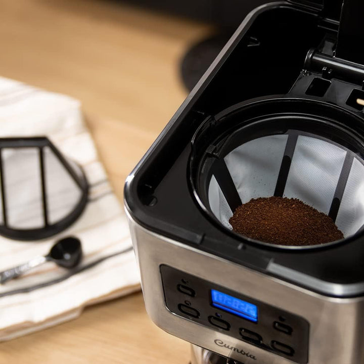 Cafetieră cu picurare programabilă Cecotec Coffee 66 Smart Plus. 980W, capacitate 12 cești, tehnologie extemaroma, funcție de autocurățare, design din oțel inoxidabil, ecran Lcd, capacitate 1,5L