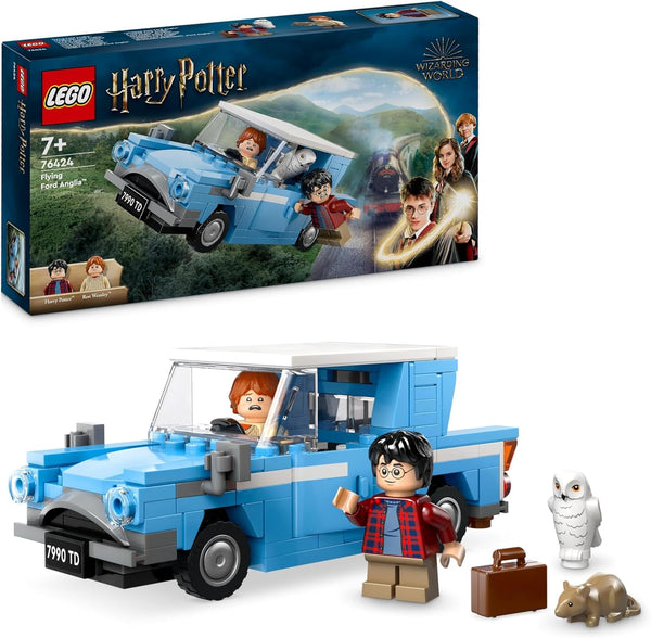 LEGO Harry Potter Flying Ford Anglia, mașină de jucărie construibilă pentru copii, cadou pentru băieți, fete și toți fanii de la 7 ani, set cu 2 mini figurine, inclusiv Ron Weasley, pentru jocuri de rol 76424
