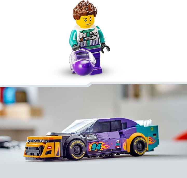 Mașină de jucărie LEGO Speed Champions NASCAR Next Gen Chevrolet Camaro ZL1; Set de construit și jucat cu mașină de curse; Cadou pentru băieți și fete cu vârsta de peste 9 ani 76935
