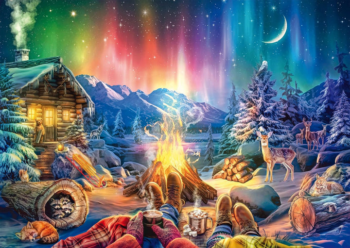 Schmidt Spiele 59787 Foc de tabără romantic sub un cer înstelat, puzzle jigsaw 1000 piese