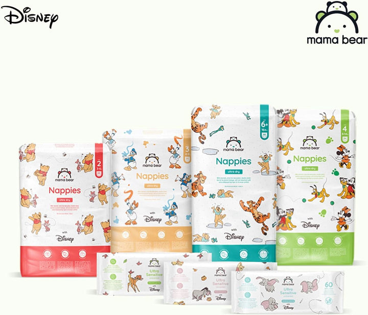 Scutece Mama Bear Disney Ultra Dry mărimea 4 (8-14 kg), alb, 84 bucăți (1 pachet)