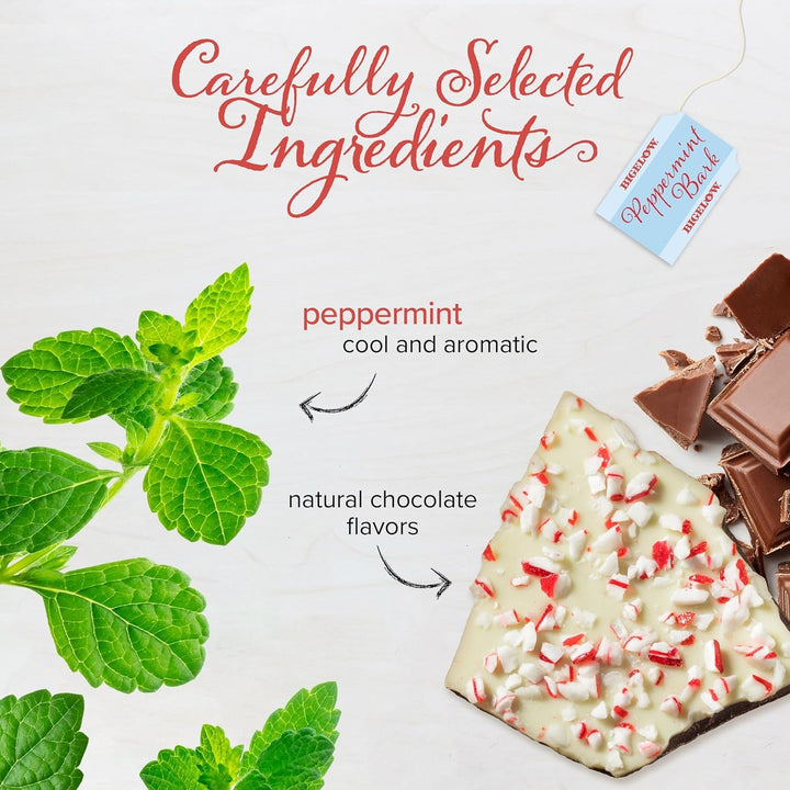 Bigelow Peppermint Bark Herbal Tea, Caffeine Free, 1.31 Ounces (Pack of 6) Tea USA Naty Shop