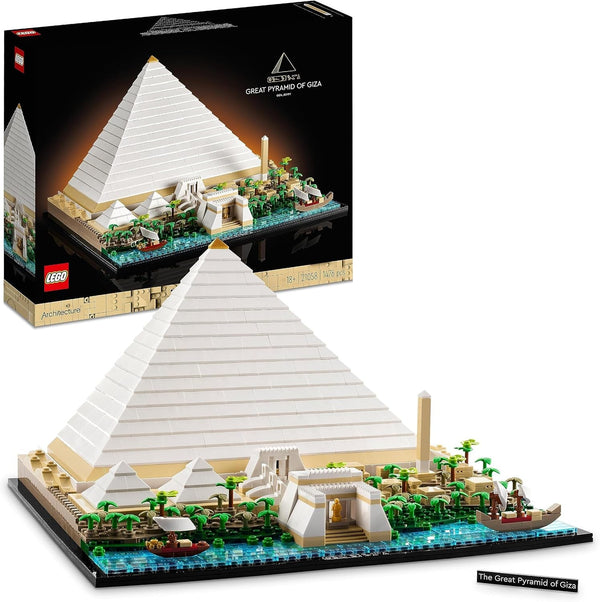 LEGO 21058 Arhitectură Piramida lui Keops Set de construcție pentru artizanat ca hobby creativ, idee de cadou pentru adulți, bărbați, femei, mamă, tată, activitate creativă, colecție de repere faimoase