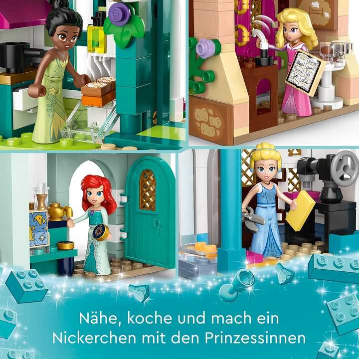 LEGO Disney Princess: Disney Princess Adventure Market, casă de jucărie cu 4 păpuși, inclusiv Cenușăreasa și Ariel, Playset cu harta comorii, cadou pentru fete și băieți de la 6 ani 43246