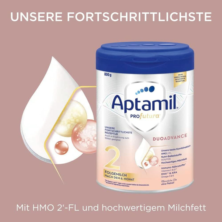 Aptamil Profutura DUOADVANCE 2 – Folgemilch – Baby-Milchpulver – Nach Dem 6. Monat – Mit Pflanzlichen Ölen Und Ohne Palmöl – 1 X 800 G