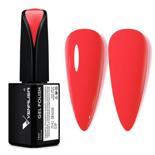 VENALISA Oja UV Coral Orange 15ml Oja Gel Pentru Lampa UV De Unghii Transparent Coral Orange Oja Gel Modele De Unghii Pentru Design De Unghii DIY