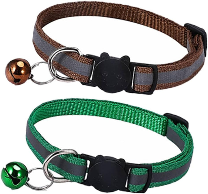 Zgărzi reflectorizante pentru pisici, cu clopoței, cu încuietoare de siguranță, zgardă reglabilă pentru pisoi 20-32,5 cm, accesorii personalizate pentru animale de companie (12 culori)