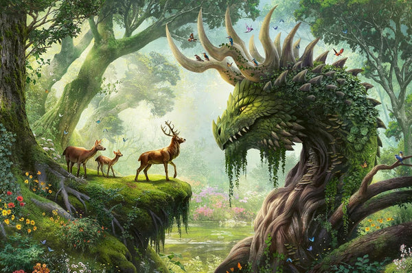 Ravensburger Puzzle 12000808 - Dragonul pădurii se trezește - puzzle jigsaw de 3000 de piese pentru adulți cu vârsta de peste 14 ani