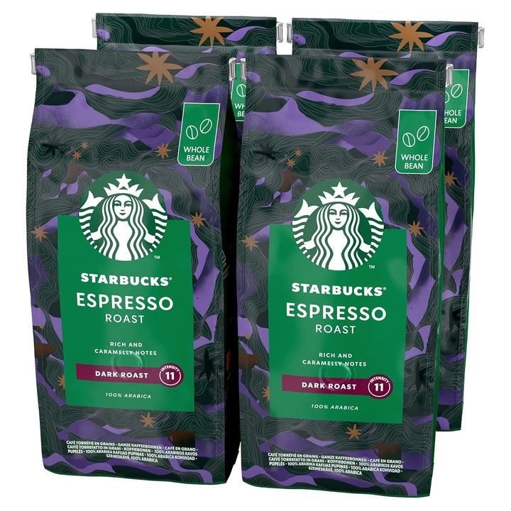 STARBUCKS Espresso Roast, Dunkle Röstung, Ganze Kaffeebohnen 200G (6Er Pack)