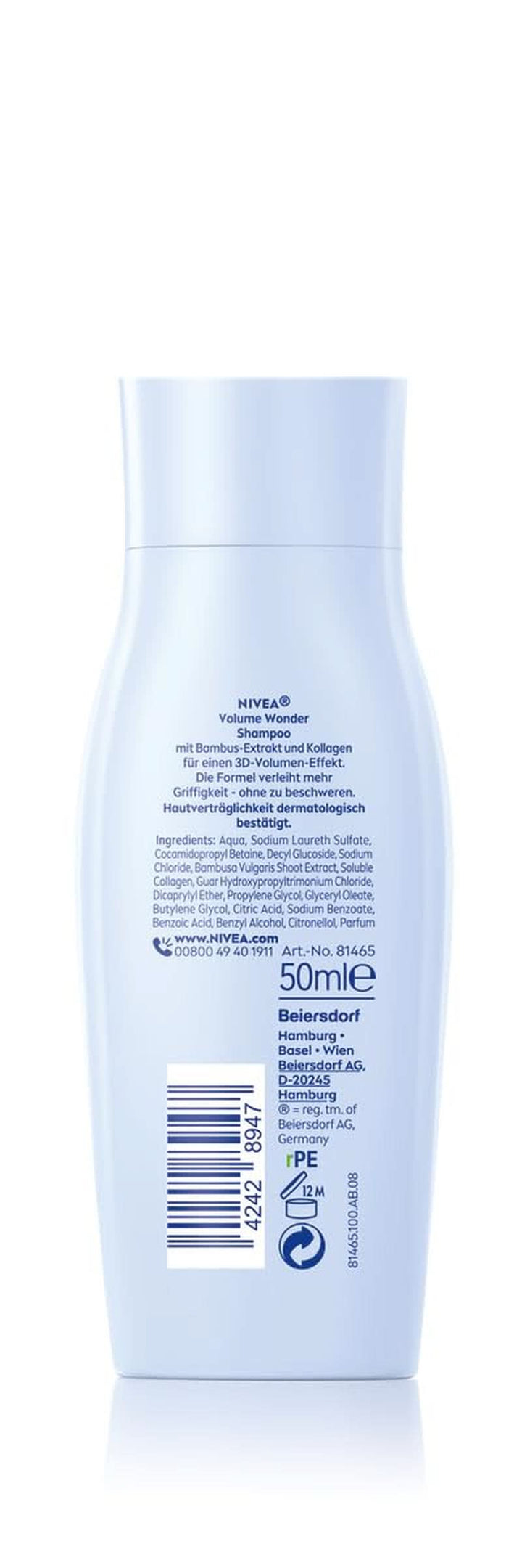 NIVEA Volume Wonder Șampon de întărire, șampon de volum, 50 ml