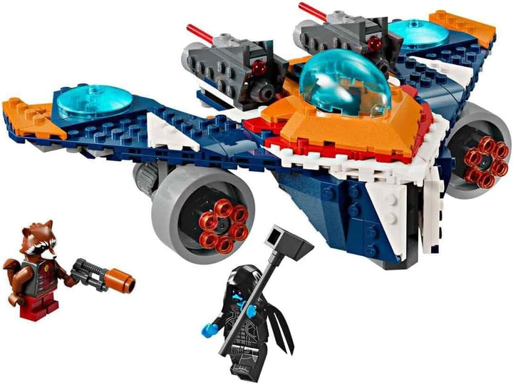LEGO Marvel Rockets Spaceship Vs. Ronan, set cu navă spațială construibilă, jucărie cu supereroi din Gardienii Galaxiei cu figuri, cadou pentru băieți și fete de la 8 ani 76278