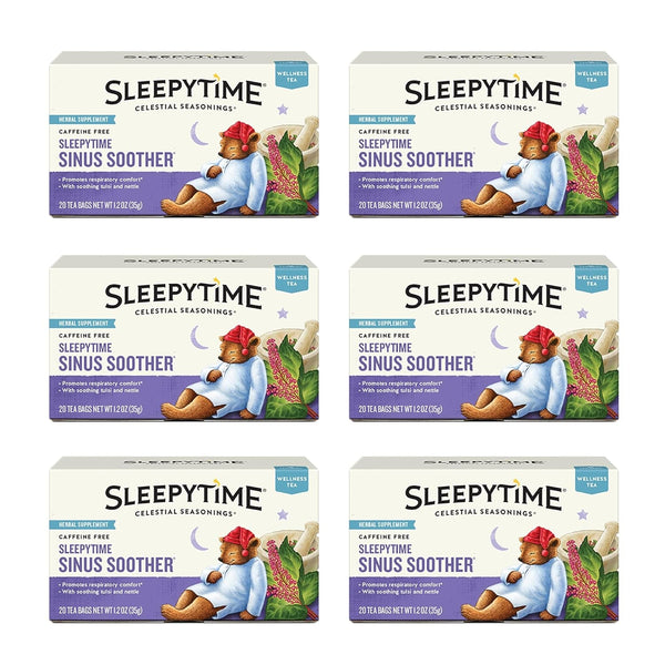 Sleepytime Wellness Sinus Soother Tea, Caffeine Free, 20 Tea Bags Box, (Pack of 6) Tea USA Naty Shop Sinus Soother 20 Count (Pack Of 6)