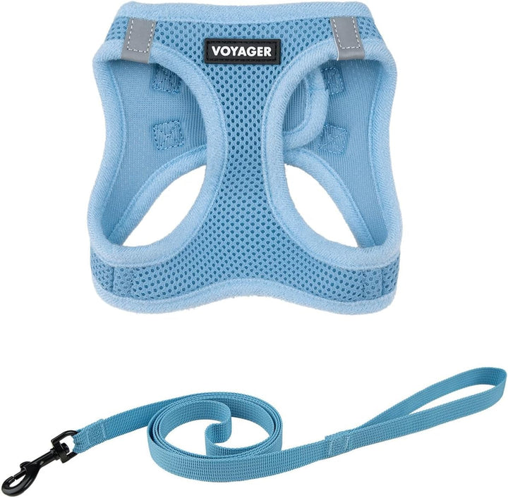 Kit Voyager, Ham anti-evadare pentru pisici cu lesă de 1,5 m, cusături reflectorizante, mâner din neopren, pentru pisici mici, medii și mari, garnitură verde lime/negru, mărimea XS