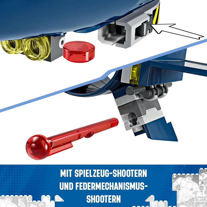 LEGO Marvel X-Jet The X-Men, model de avion de construit cu figuri, inclusiv Wolverine și Rogue, jucărie cu supereroi pentru copii, cadou pentru băieți și fete de la 8 ani 76281