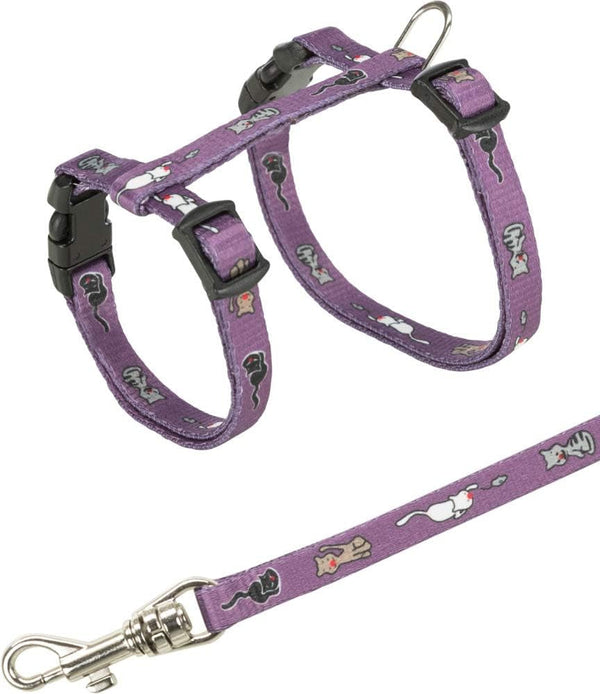Trixie 4144 Ham pentru pisoi cu lesă, nailon, 21–33 cm/8 mm, 1,20 m, culori asortate, 1 bucată