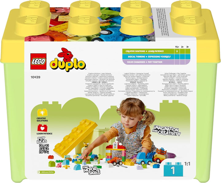 LEGO DUPLO Classic Brick Box Cars And Trucks, set de joacă cu vehicule pentru copii de la 1,5 ani, jucărie de învățare creativă, jucărie pentru mașini și set de mașini de curse 10439