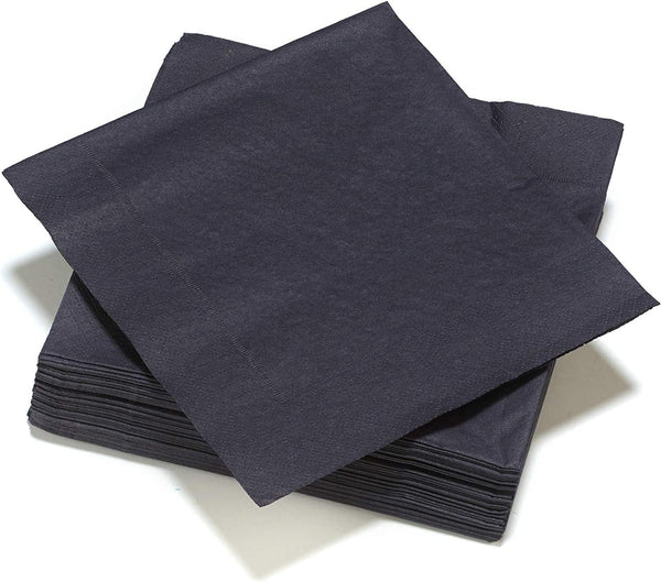 - Șervețele din fibră de mătase - Negru - Șervețele din hârtie certificate Fsc® - Reciclabile și biodegradabile - Dimensiune 40 X 40 Cm - 3 straturi - 40 șervețele