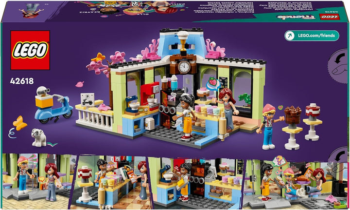LEGO Friends Heartlake City Café, jucărie pentru copii, brutărie de jucărie, idee de cadou pentru fete și băieți cu vârsta peste 6 ani, set cu 3 figurine de joacă și figurină de câine 42618