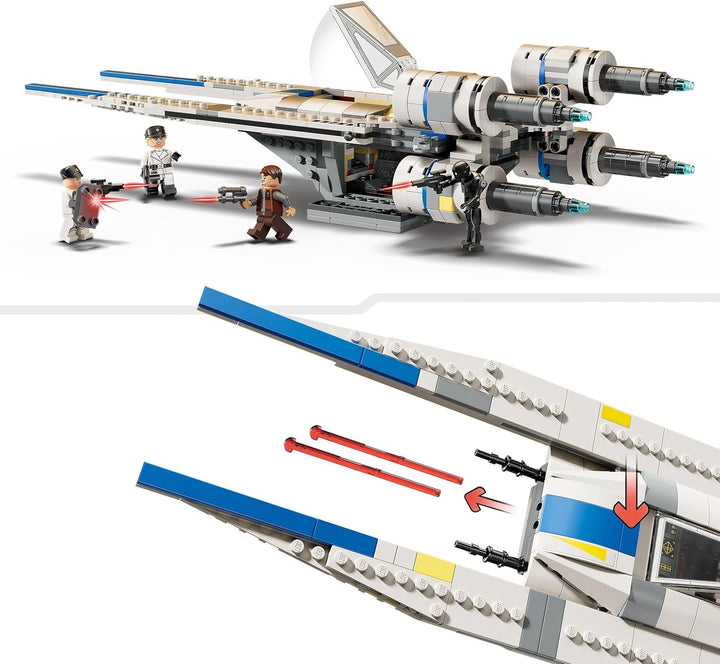 LEGO Star Wars 75399 Rebel U-Wing Starfighter - Jucărie cu funcție de aripă oscilantă și 3 minifigurine, inclusiv Cassian Andor și figura droidului K-2SO - Cadou pentru băieți cu vârsta peste 8 ani și fani Andor sezonul 2