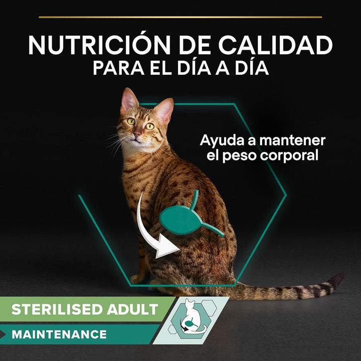 Purina Pro Plan Hrană umedă pentru pisici, sterilizată, bogată în pui și bou, 4 pachete a 10 pungi a 85 g