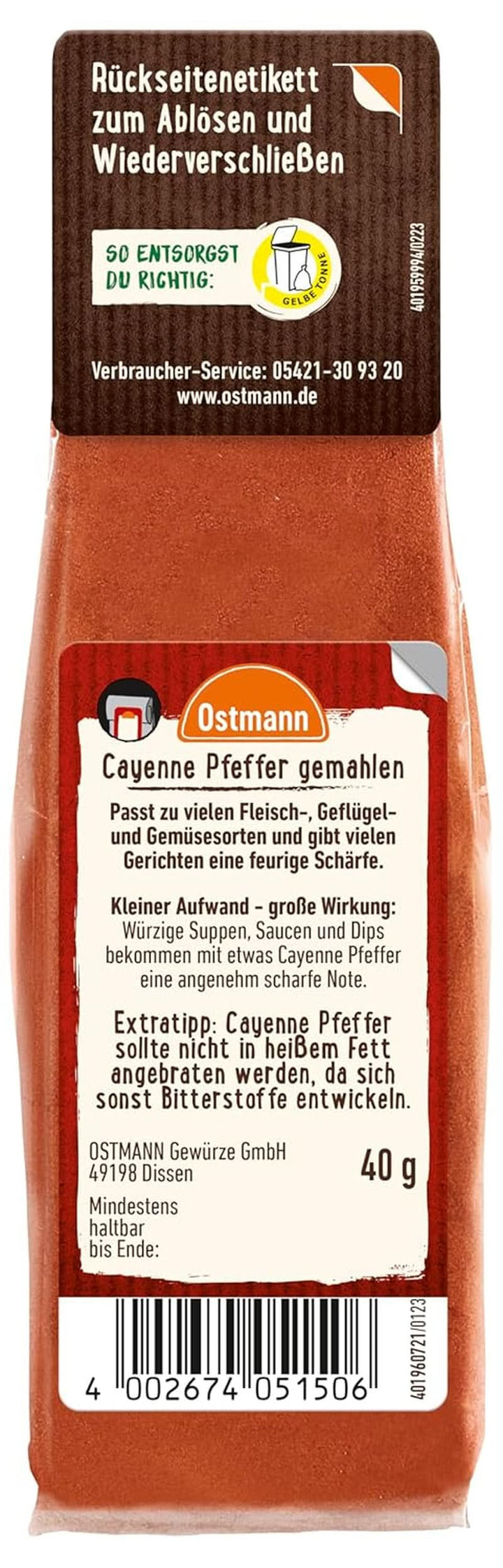 Ostmann Piper Cayenne măcinat (1 X 40 G)