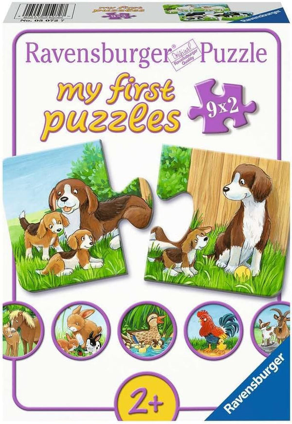 Ravensburger Puzzle pentru copii - 05072 Familii de animale la fermă - Primul meu puzzle cu 9X2 piese - Puzzle pentru copii de la 2 ani