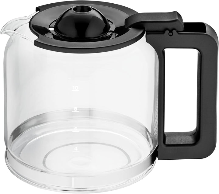 WMF Stelio Aroma filtru de cafea cu ulcior de sticlă, filtru de cafea, 10 cești, filtru de cafea din oțel inoxidabil, opritor de picurare, placă de încălzire, oprire automată, 1000 W, negru mat