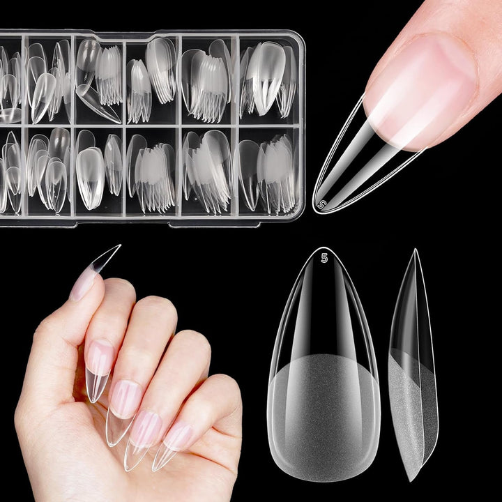 Unghii false scurte, model balerină, 120 bucăți, pentru lipire, 12 dimensiuni, unghii artificiale scurte, gel moale, acoperire completă, vârfuri de unghii pentru unghii cu gel scurte, S