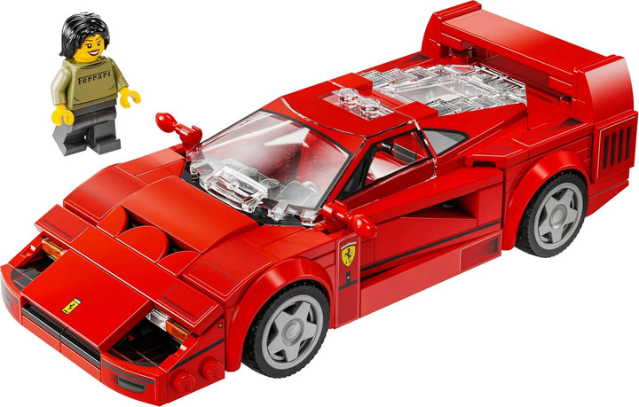 LEGO Speed Champions Ferrari F40 Super Sports Car, Playset cu mașină de jucărie construibilă și șofer minifigurină, set de construcție de colecție pentru copii, cadou pentru băieți și fete 76934