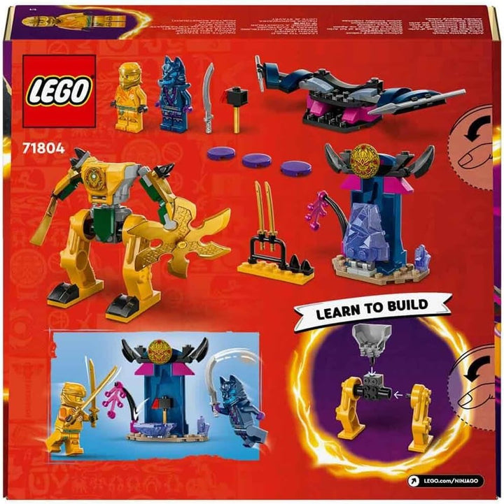 LEGO NINJAGO Arin's Battle Mech, jucărie Ninja pentru copii cu vârsta de peste 4 ani Cu figuri Incl. Arin cu mini katana, figurine de acțiune și mech-uri, cadou mic pentru băieți și fete 71804