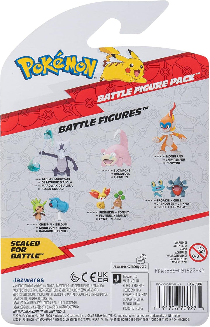 Pokémon PKW3586 - Battle Figure Pack - Pikachu și Schiggy, figuri oficiale detaliate, 5 cm fiecare