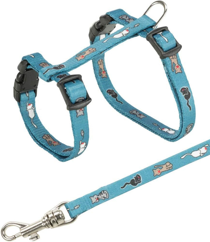 Trixie 4144 Ham pentru pisoi cu lesă, nailon, 21–33 cm/8 mm, 1,20 m, culori asortate, 1 bucată