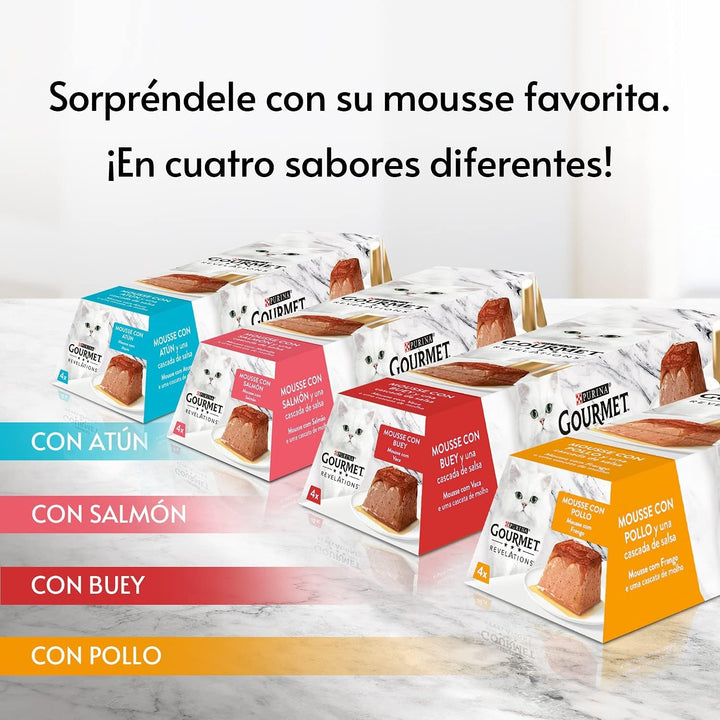Purina Revelations Mousse With Sauce, hrană umedă pentru pisici Ox, 6 pachete cu 4 piramide, 57 G - 24