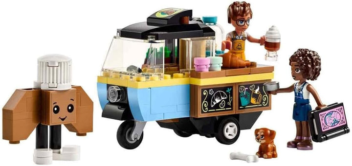 LEGO Friends Rolling Café, jucărie mică de copt pentru copii, cadou pentru fete și băieți de la 6 ani, jucărie educativă cu personajele Aliya, Jules și câinele Aira 42606