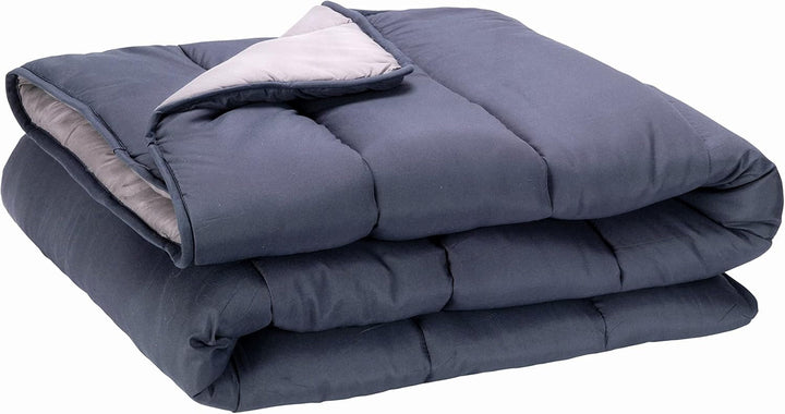 Pikolin Home - Plapumă reversibilă 300 G - Umplutură nordică bicoloră - Pentru pat 90 - confortabilă, caldă, respirabilă, albastru marin, 135 X 200 cm