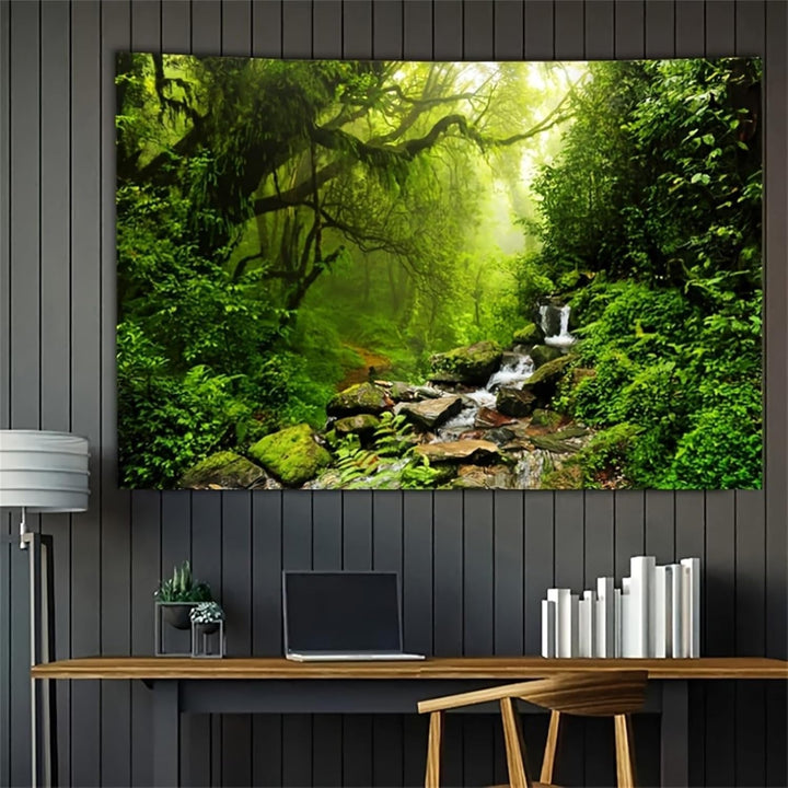 Covor tapiserie padure panza copac cascada ceata Casa - Accesorii si Decoratiuni Naty Shop Salutări 200L X 150B Cm