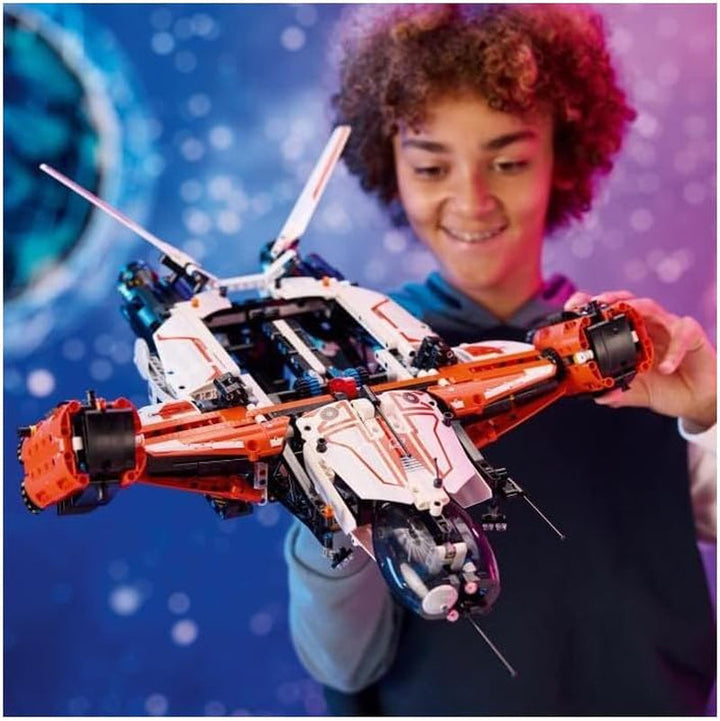 LEGO Technic Vtol transportor spațial LT81, set de construcție spațială, jucărie spațială, navă spațială, set de joacă cu mini-rover, cadou pentru băieți și fete cu vârsta peste 10 ani 42181
