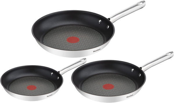 TEFAL DUETTO 3-Teiliges Pfannen-Set 20/24/28 Cm | A704S3 | Thermo-Spot Technologie | Sichere Antihaftversiegelung | Gesundes Kochen | Leichte Reinigung | Induktionsgeeignet | Umweltfreundlich