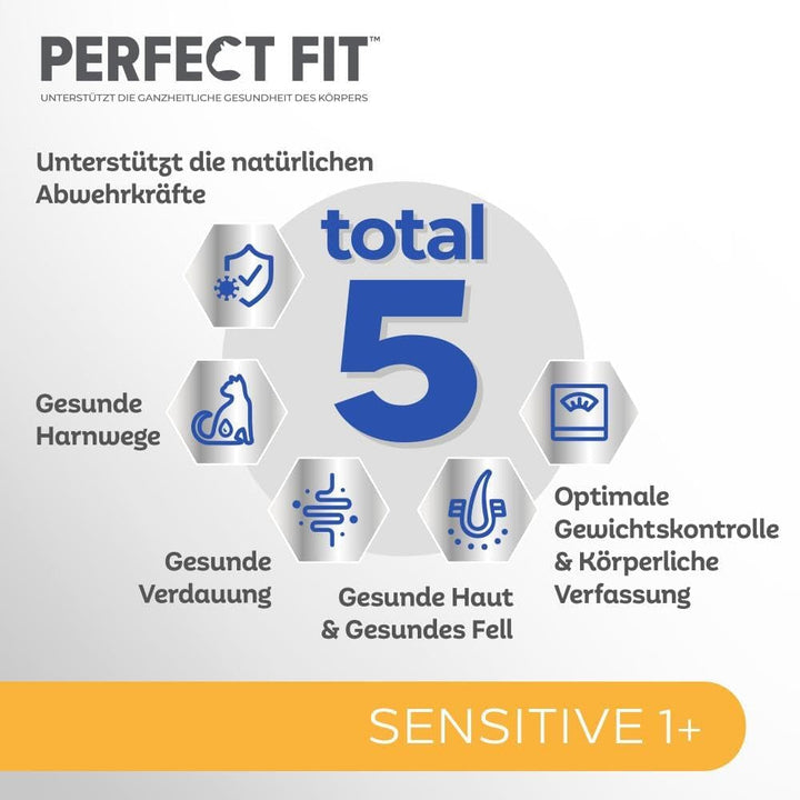 Hrană uscată pentru adulți PERFECT FIT pentru pisici sensibile de peste 1 an - curcan, 7 kg (1 pungă)