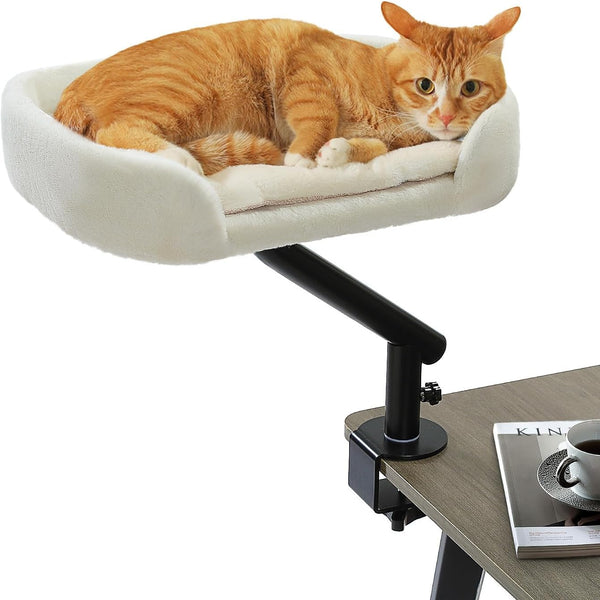 Pat pentru pisici PAWZ Road pentru birou cu minge interactivă de pluș, coș pentru pisici, suport rotativ la 360°, hamac pentru zgâriat, pat pentru pisici, susține până la 22,5 kg
