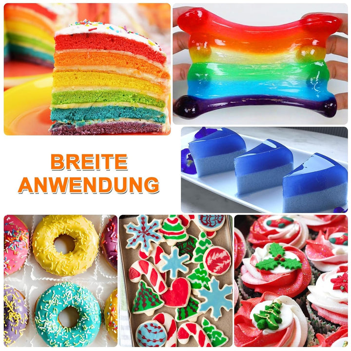 Lebensmittelfarbe Gel - Fidton 12 Farben Hochkonzentrierte Lebensmittelfarben, Food Coloring Set Für Lebensmittel Farben, Fondant, Essbare Tortendeko, Eier Färben, Backen, Glasur, Makronen - 6 Ml