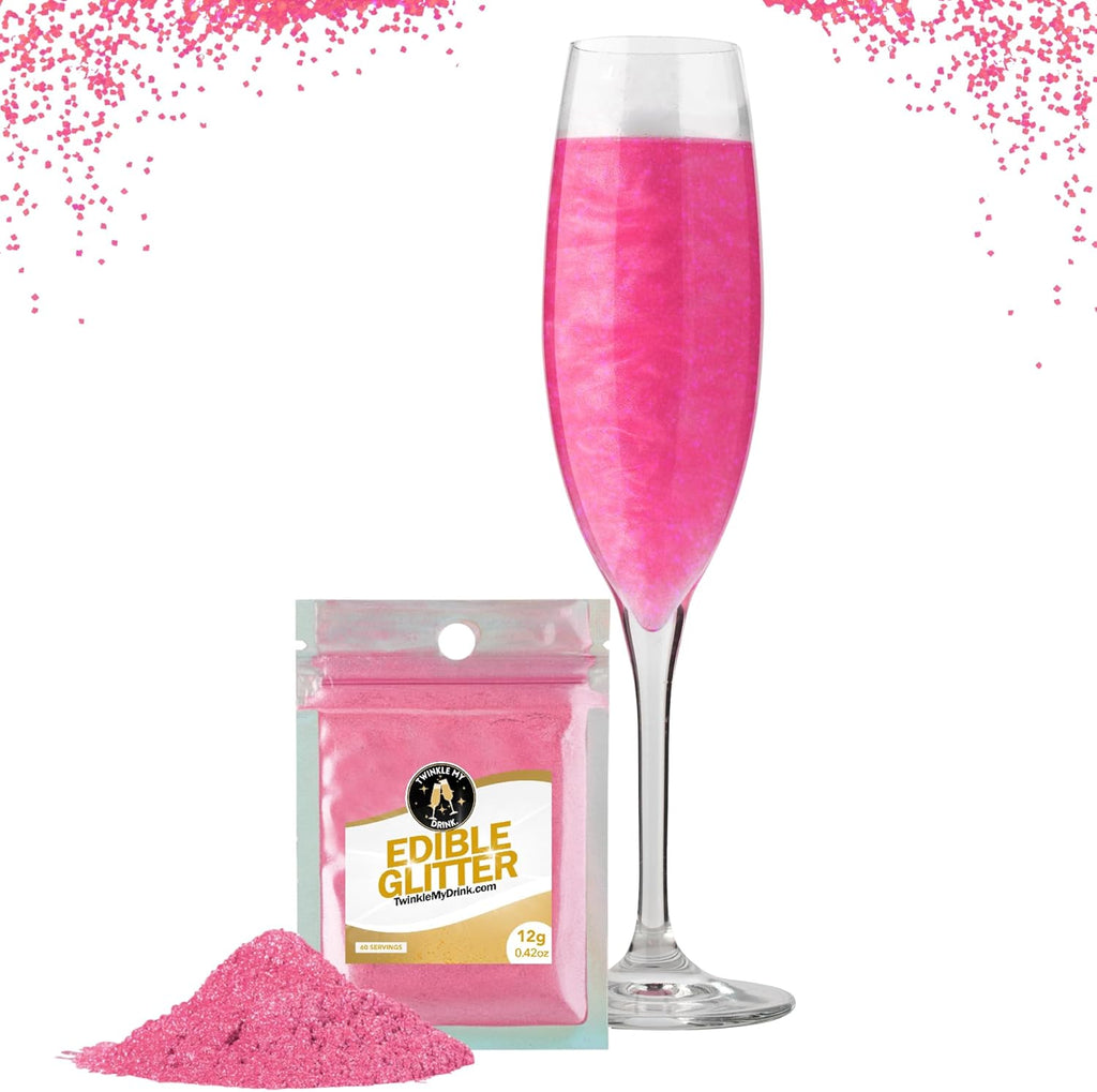 Twinkle My Drink® Glitter comestibil pentru băuturi, diverse culori, 12 grame